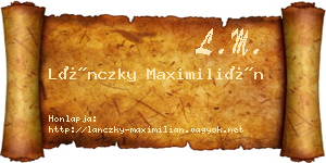 Lánczky Maximilián névjegykártya